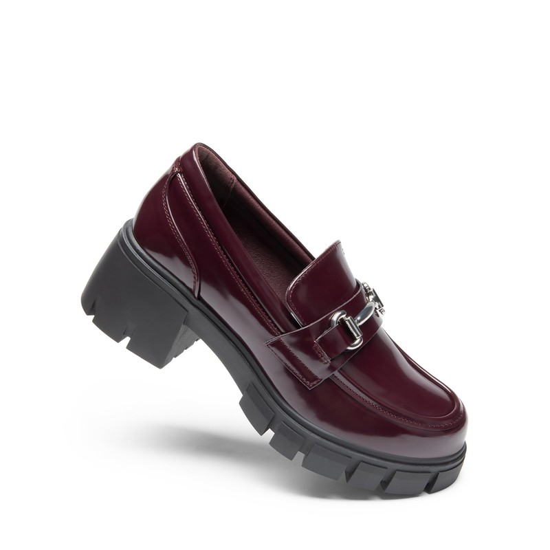 DREAM PAIRS Mocasines con Plataforma para Mujer,Size 24.0 cm,Burdeos-Pat,SDLS2321W