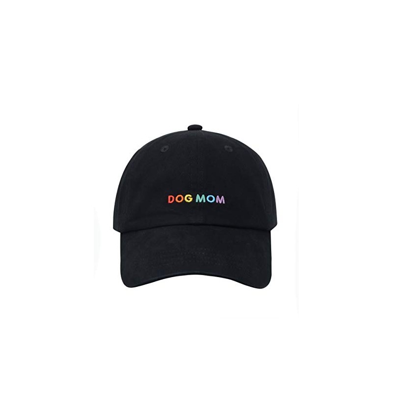 Hatphile 6 Panel Soft Embroidery Baseball Cap (Dog Mom Rainbow)