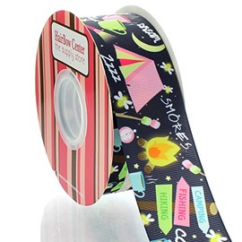 1.5" Camping S'Mores & Cocoa Grosgrain Ribbon 100yd