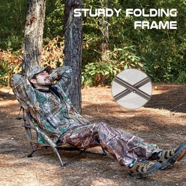 TR Low Camping Chair,Turkey Chairs for Hunting Lightweight Heavy Duty,Low Chair with Carry Bag for Outdoor Camping Travel (Camo 2)