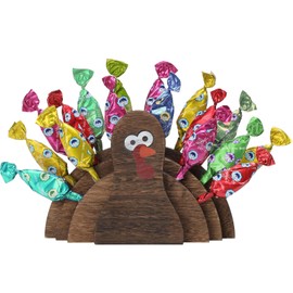 WODOHOLO Thanksgiving Decor - Wooden Turkey Lollipop Holder and Cake Pop Stand for Home, Fall Table Display