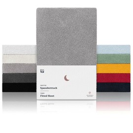 Blumtal Terry Fitted Sheet 120 x 200 cm – Cosy, Soft Fitted Sheet, Oeko-Tex Certified, Grey