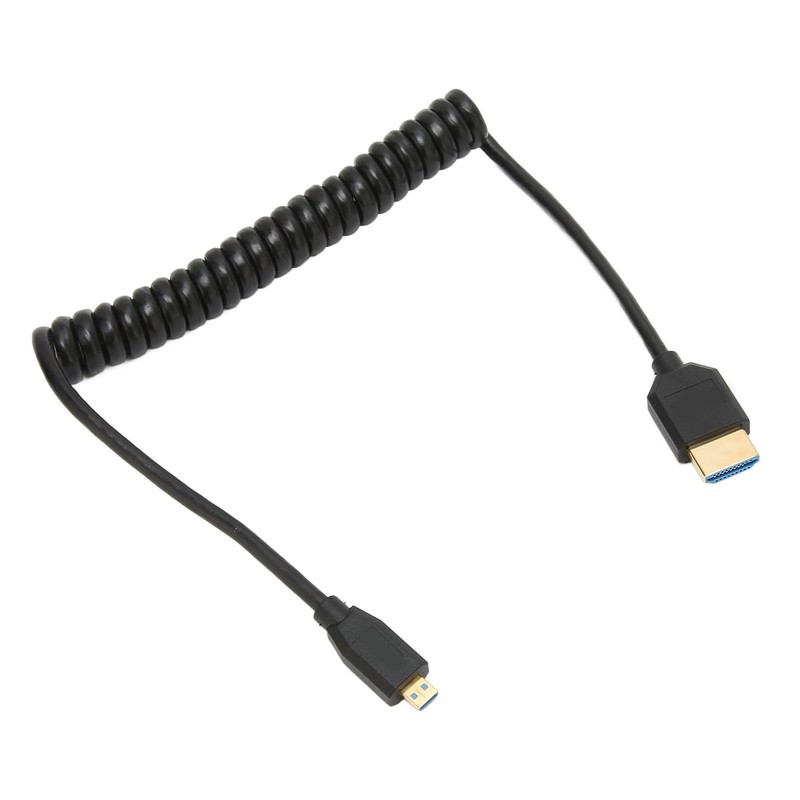 HD Multimedia Interface Cable Spring Retractable A Male to D
