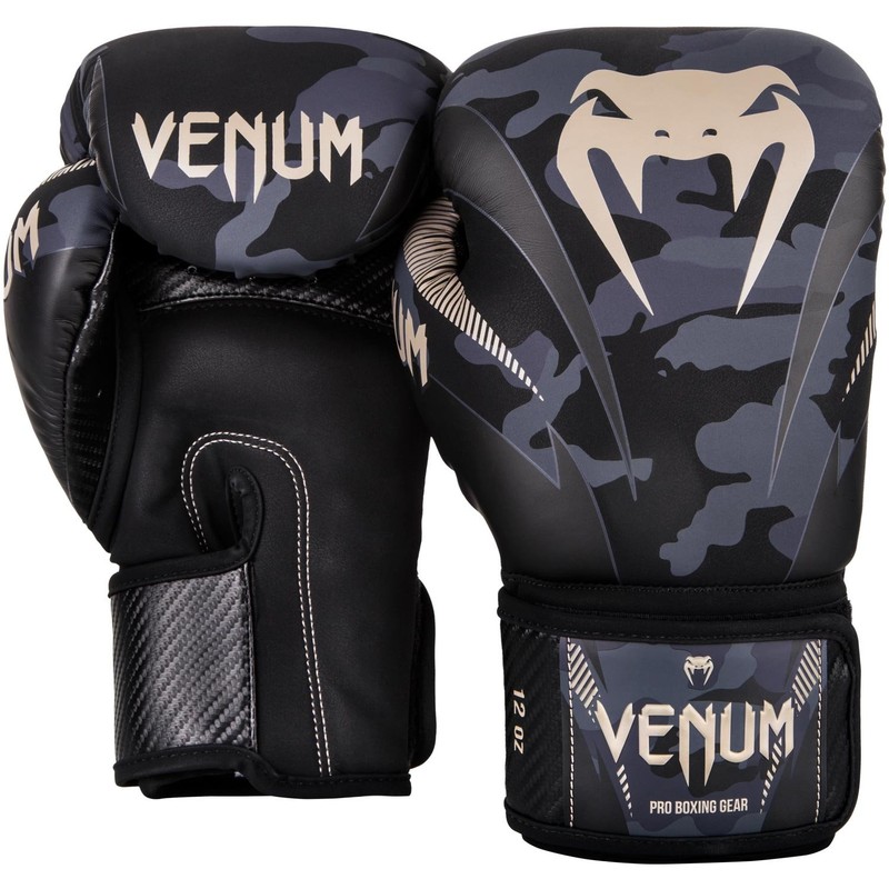 Venum, Impact Boxing Gloves, Unisex Adult, 10 Oz, Dark Camo/Sand