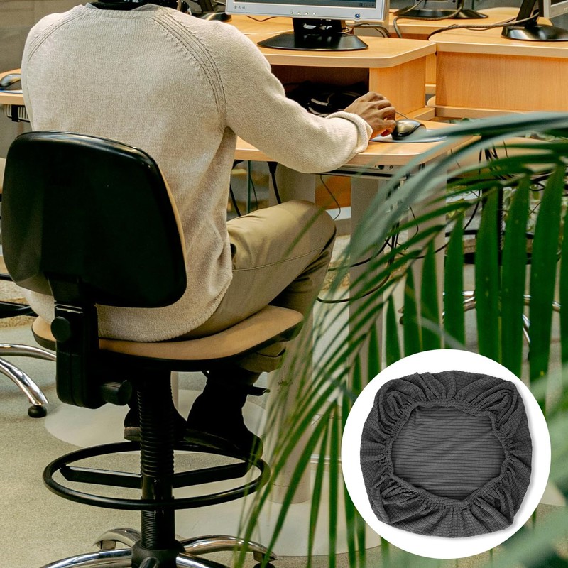 Luckious Black Waterproof Office Chair Cover,Stretch Chair Cover Protector,Removable Washable