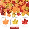SUNNYCLUE 60G Plastic Confetti,Fall Confetti Maple Leaf Sequin Red Orange