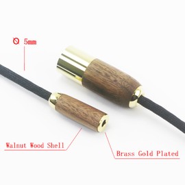 4-pin XLR Balanced Male to 4.4mm Balanced Female Headphone Audio Adapter Cable 7N OCC Copper Single Crystal Silver Plated Wire Walnut Wood Shell 4-pin XLR Male to 4.4mm Female 15cm