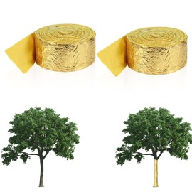 Tezhile 2 Pack Tree Protector Wraps, 118 Ft Gold Tree Wrap, Keep Warm and Moisturizing Tree Trunk Protector, Reusable Non Woven Cloth Tree Protectors, Cold-Proof Tree Wrap for Damaged Bark