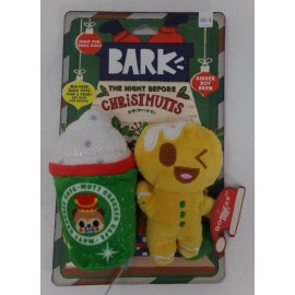 Barkbox New Bark Box Night Before Christmutts Ginger Boy Brew Plush Sqeak Dog Toys-XS-S