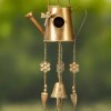 Zaer Ltd. Bronze/Copper Color Hanging Birdhouse Wind Chimes - Silo