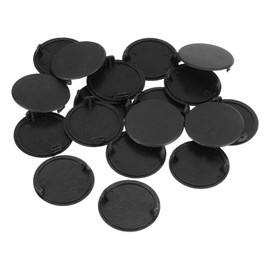 sourcing map Hinge Hole Covers, 18Pcs 40mm(1-9/16") ID - Plastic Concealed Hinge Hole Cover Round Flush Type Plug Cap for Furniture Cabinet Cupboard (Black)