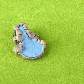Sluswallow 1Pc Blue DIY Miniature Mini Water Pool Fairy Garden Lawn Ornament Outdoor Statues for Mountain Dollhouse Decor Craft Garden Sculptures and Statues