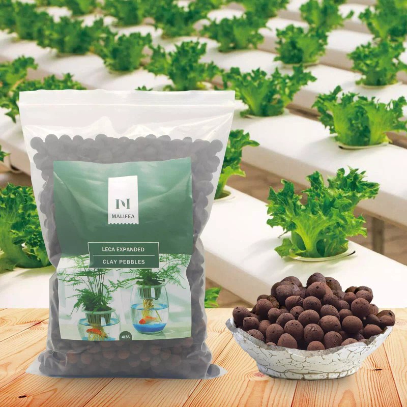 Malifea 4LBS Leca Expanded Clay Pebbles Hydroponics Supplies for Indoor