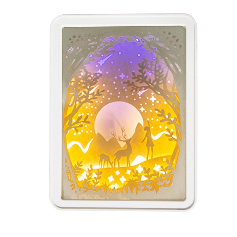 Papercut Light Box Soft Warm Light Romantic USB Battery Powered