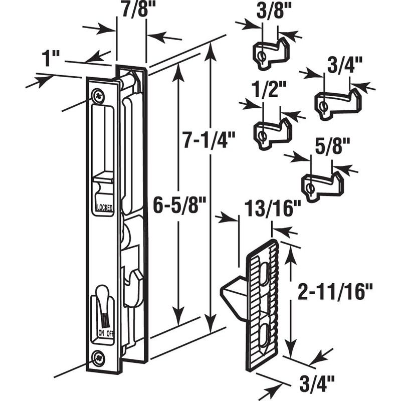 Prime-Line C 1129 Diecast Keyed Patio Sliding Door Handle Set