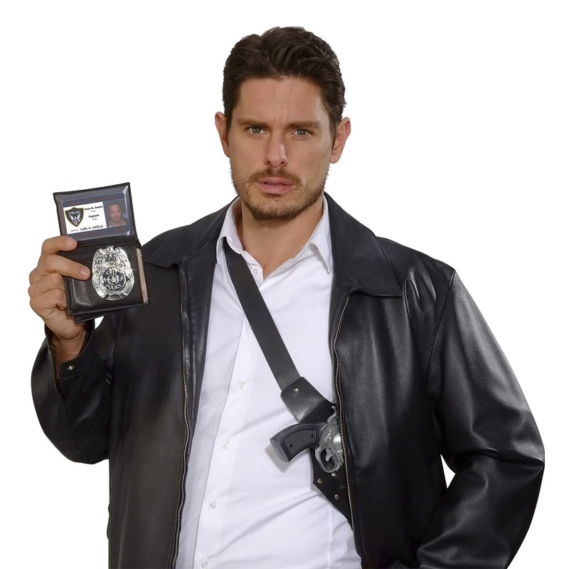Silver Police Badge Badge Accessory for Cops & Robbers Fancy