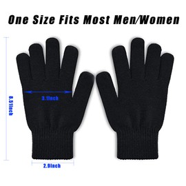 COTRUERE 3 Pairs Winter Magic Gloves Adults Warm Stretchy Unisex Black Gloves One Size Fits Most Men Women Teens Magic Knit Gloves