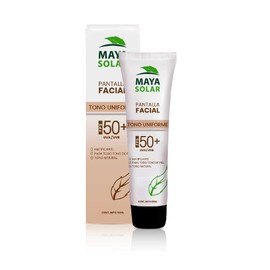 MAYA SOLAR Protector Solar Facial Mineral FPS 50+ Tono Uniforme 50 ml | Acabado Impecable y Matificante | Biodegradable y No Grasoso | Filtro solar