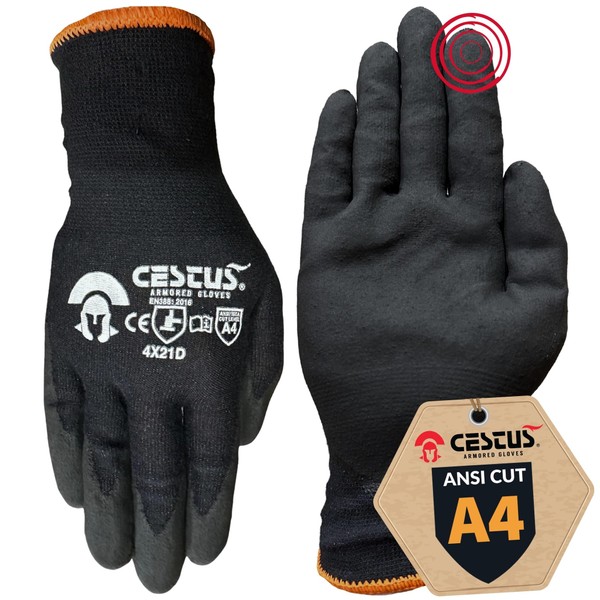 Cestus C-40, ANSI A4 Cut Resistant Gloves, Nitrile Coated, Ultra