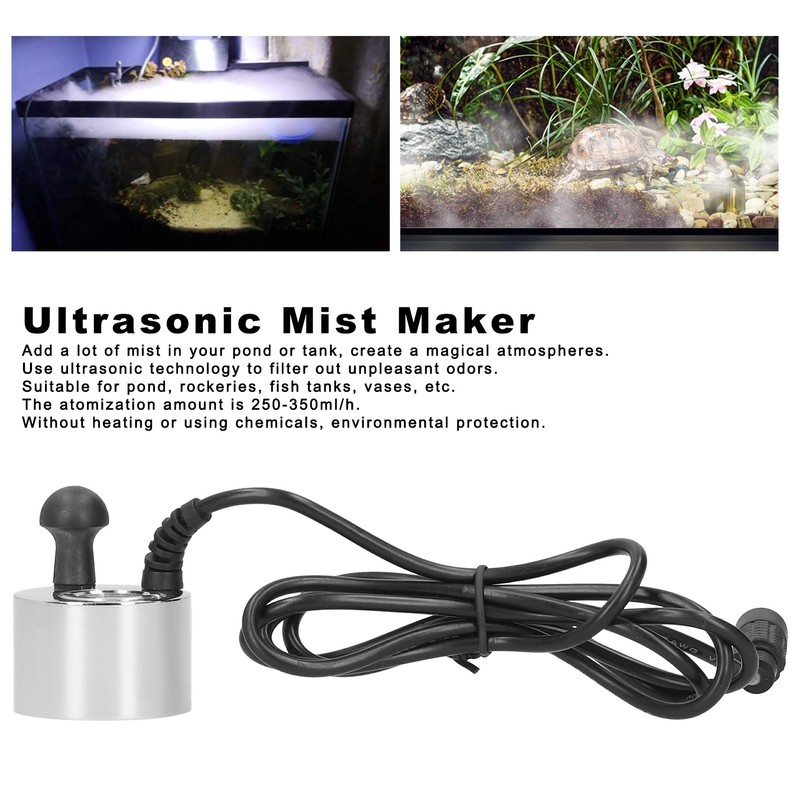 24V Ultrasonic Mist Maker Fogger Water Fountain Decoration for Pond