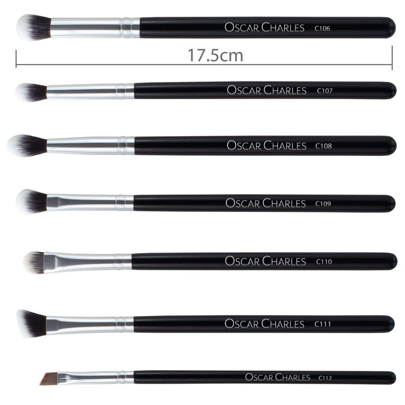 Oscar Charles Professional Makeup Brush Set 12 Pieces {Silver}