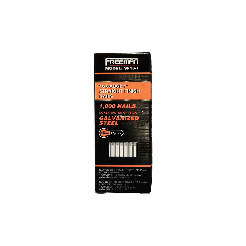 Freeman SF16-1 16-Gauge 1" Glue Collated Straight Finish Nails –