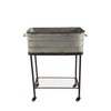 Creative Co-Op Metal Bucket/Planter on Stand with Casters