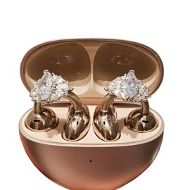 Bow Rhinestone for Clip on Earbuds Open Ear Accessories, Elegant Zirconia Decorative Earphone Accessories, Removable Exquisite DIY Decoration