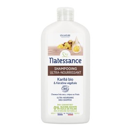 Natessance Ultra Nourishing Organic Shampoo Organic Keratin Certified Organic Cosmos Organic Sulphate Free Palm Oil 100% Vegetable 500ml
