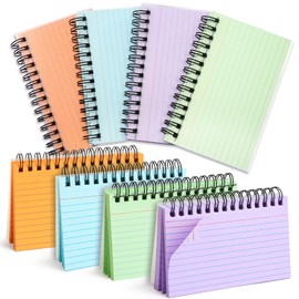 Koogel 400PCS Index Cards 3x5 With Rings, Colored Spiral Index Cards with Waterproof Cover for Back to School, Heavy Weight Notecard with Ring for Studying Learning Memory College Supplies, 4 Colors