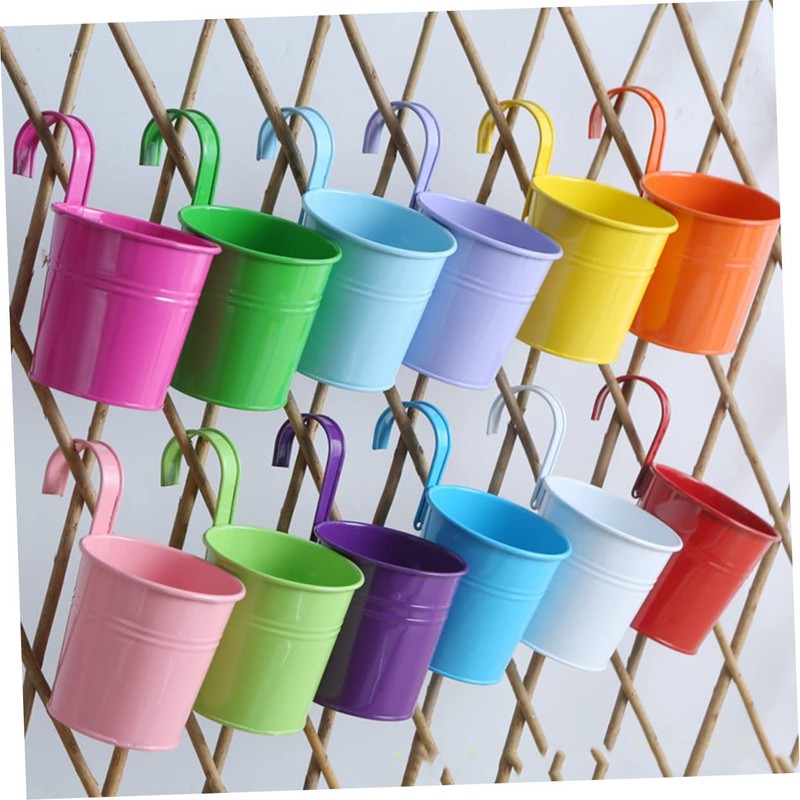 Mipcase 4pcs Detachable Iron Hanging Flowerpot Space Saving Decorative Plant