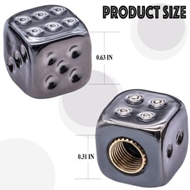 MEAJOO 6PCS Dice Tire Valve Stem Caps, Wheels Tire Air Caps with O Rubber Ring Accessories, Corrosion Resistant Leak-Proof, Universal for Cars, SUVs, Bikes, Trucks and Motorcycles (Gray)