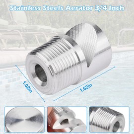 86201500 Pool Aerator Nozzle for 3/4 Inch Mip Aluminum Pool Jet Nozzles, Long Service Life (2 Pack)