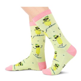 HAPPYPOP Funny Pickle Socks Women Teen Girls - Pickle Lover Gifts Dill Pickle Gifts, Food Socks 2 Pack