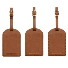 Gepäckanhänger, personalisierbar, Kofferanhänger, Reiseanhänger, Reiseanhänger, stark, langlebig, auffällig, Reisezubehör, Braun, 3 Stück