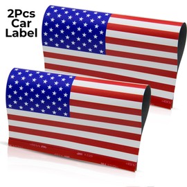 Generic 2Pcs – USA Flag Sticker Label for Cars | Large US-Flag Outdoor Decal for Vehicles | 100% Weather-Proof Sun & Waterproof, Red, White, Blue