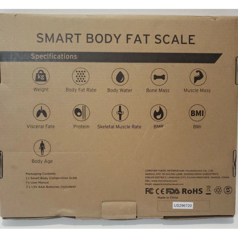 Smart Homever Body Fat Scale Smart Wireless Digital Bluetooth BMI