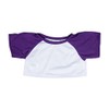 White Tee w/ Purple Sleeves Teddy Bear Clothes Fits Most