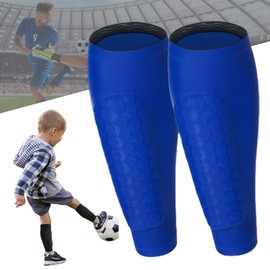 Tapis Design Football Shin Pads, 1 Pair Shin Pads, Impact Protection, Ski Shin Pads with Honeycomb Padding, Shin Pads for Men, Women & Children (Blue, L)