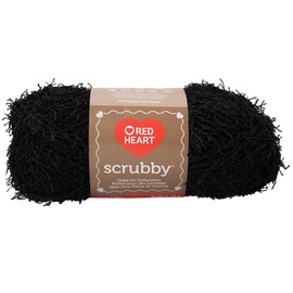 Red Heart Scrubby Yarn – Polyester Specialty Yarn – Black