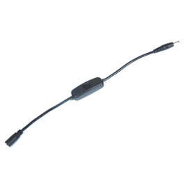 DC Plug Switch, DC 3.5, 0.5, 0.53 inches (1.35 mm), 11.0 inches (28 cm), Compatible with 2.5 A, Power Supply, Charging, Power Cable