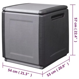 Heemab Patio Storage Box for Clutter-Free Outdoor Spaces, Durable Weather-Resistant Design, for Garden Cushions and Accessories, Dark Gray and Black