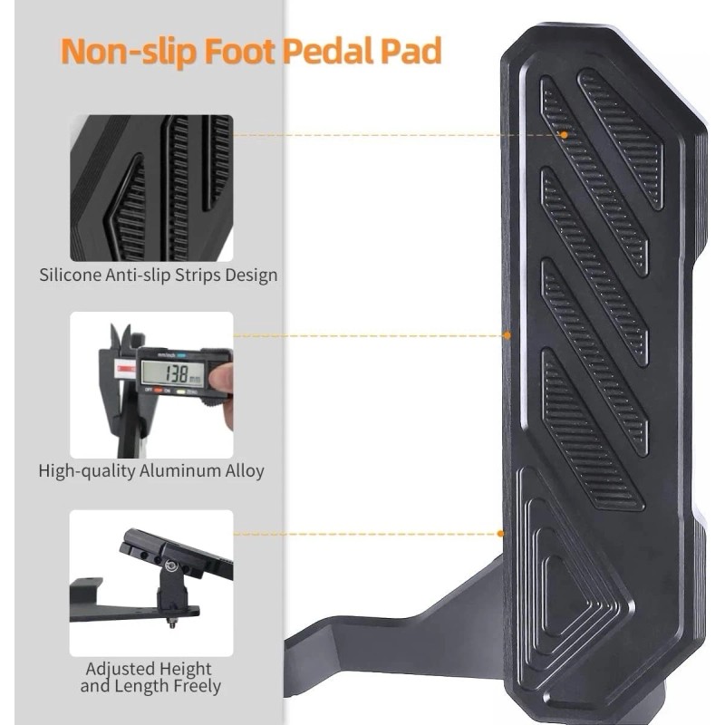 SHEAM Dead Pedal Foot Rest Pad - Left Side Kick
