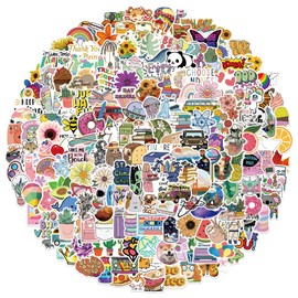 200PCS Stickers for Water Bottle, Vinyl Vintage Stickers Set for Kids Boys Girls Teens, Cute Waterproof Aesthetic Stickers for Laptop Skateboard Luggage Guitar