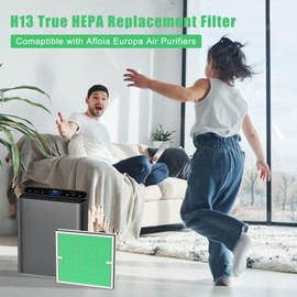 Europa Toxin Remover Filter Replacement Compatible with Afloia Europa Air Purifier, 3-in-1 Filtration of Pre-filter, True HEPA and Activated Carbon Filter Toxin Absorber Version, 2 Pack