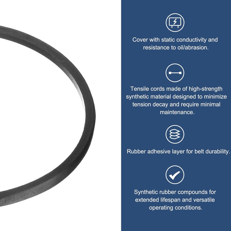 sourcing map 2Pcs 3L245 Classic Wrapped Rubber V-Belt, 24"(622mm) Outside