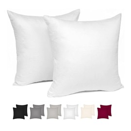 WOLTU 2er Set Kissenbezug 45x45 cm Weiß 100% Baumwolle, Nur Kissenbezug - Kissenbezüge Kopfkissenbezug mit Reissverschluss,Weicher Sofakissenbezug, Doppelpack Dekokissenbezug