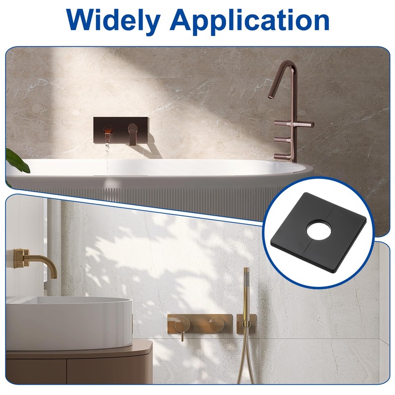 uxcell 2Pcs ABS Plastics Square Shaped Escutcheon Plate, Wall Split