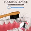 MABLE Two Pack Bamboo Toothbrush for Adult | Charcoal Infused