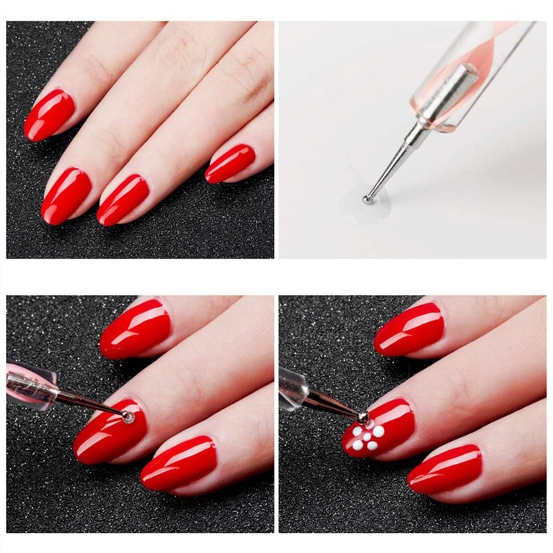 LIKENNY Double Ended Nail Art Dot Stick, Nail Brush, Nail
